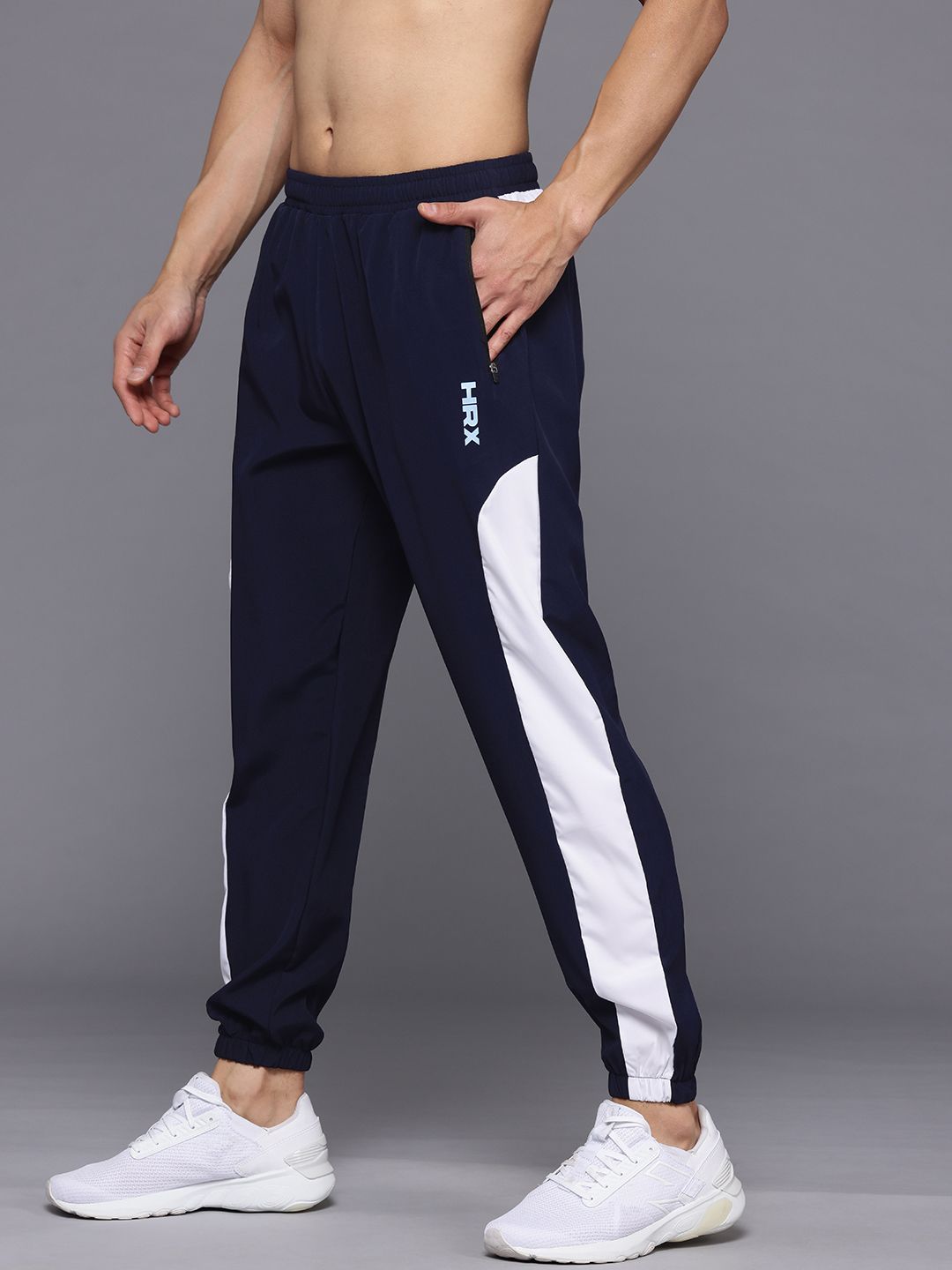 HRX by Hrithik Roshan Men Rapid-Dry Running Track Pants with Toggle-Hem