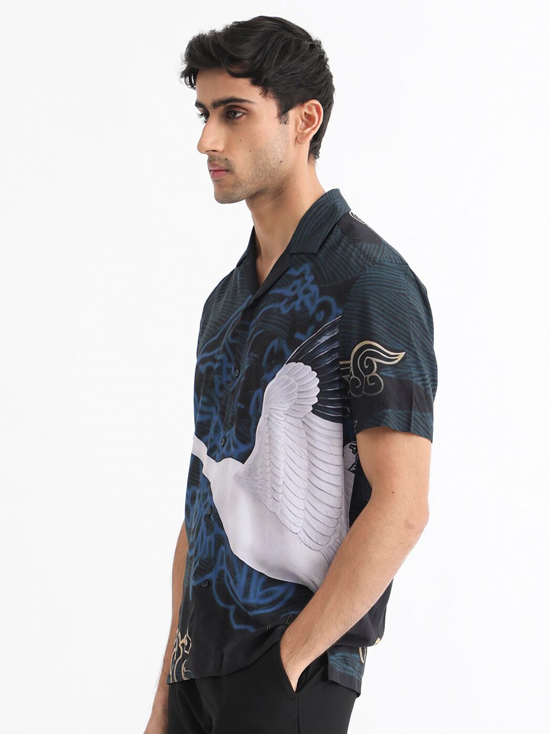 RARE RABBIT Men Tobal Slim Fit Graphic Printed Shirt