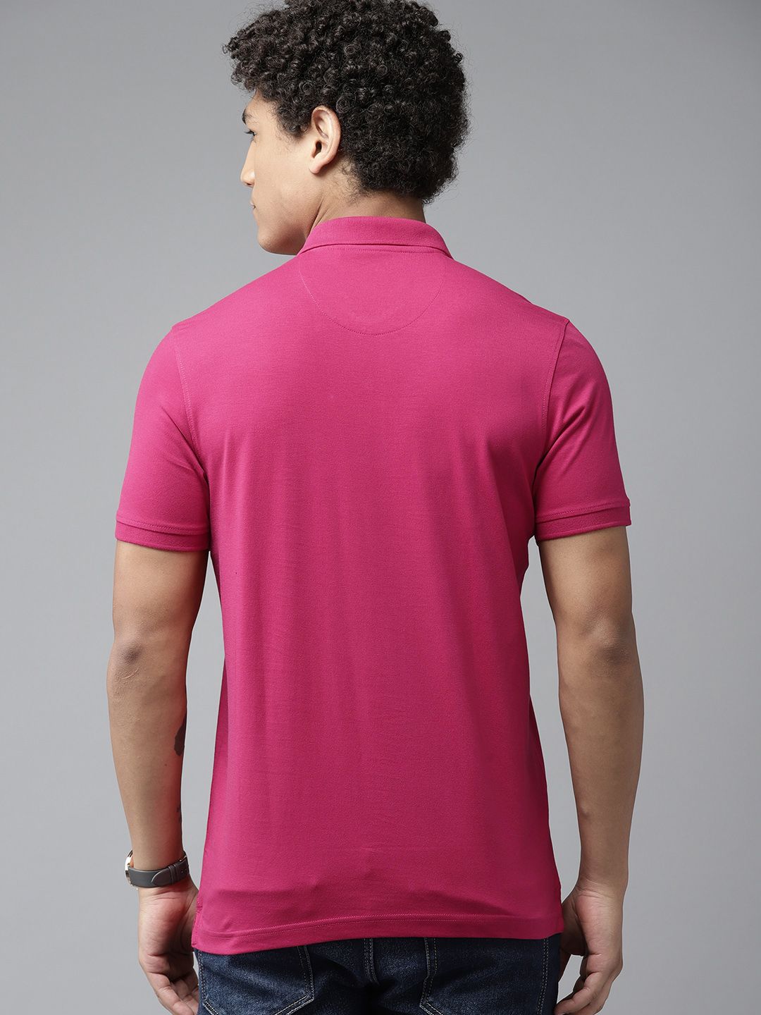 Park Avenue Striped Polo Collar Slim Fit T-shirt