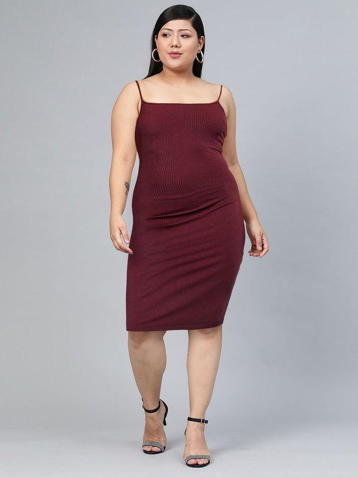 Tokyo Talkies Burgundy Sheath Dress