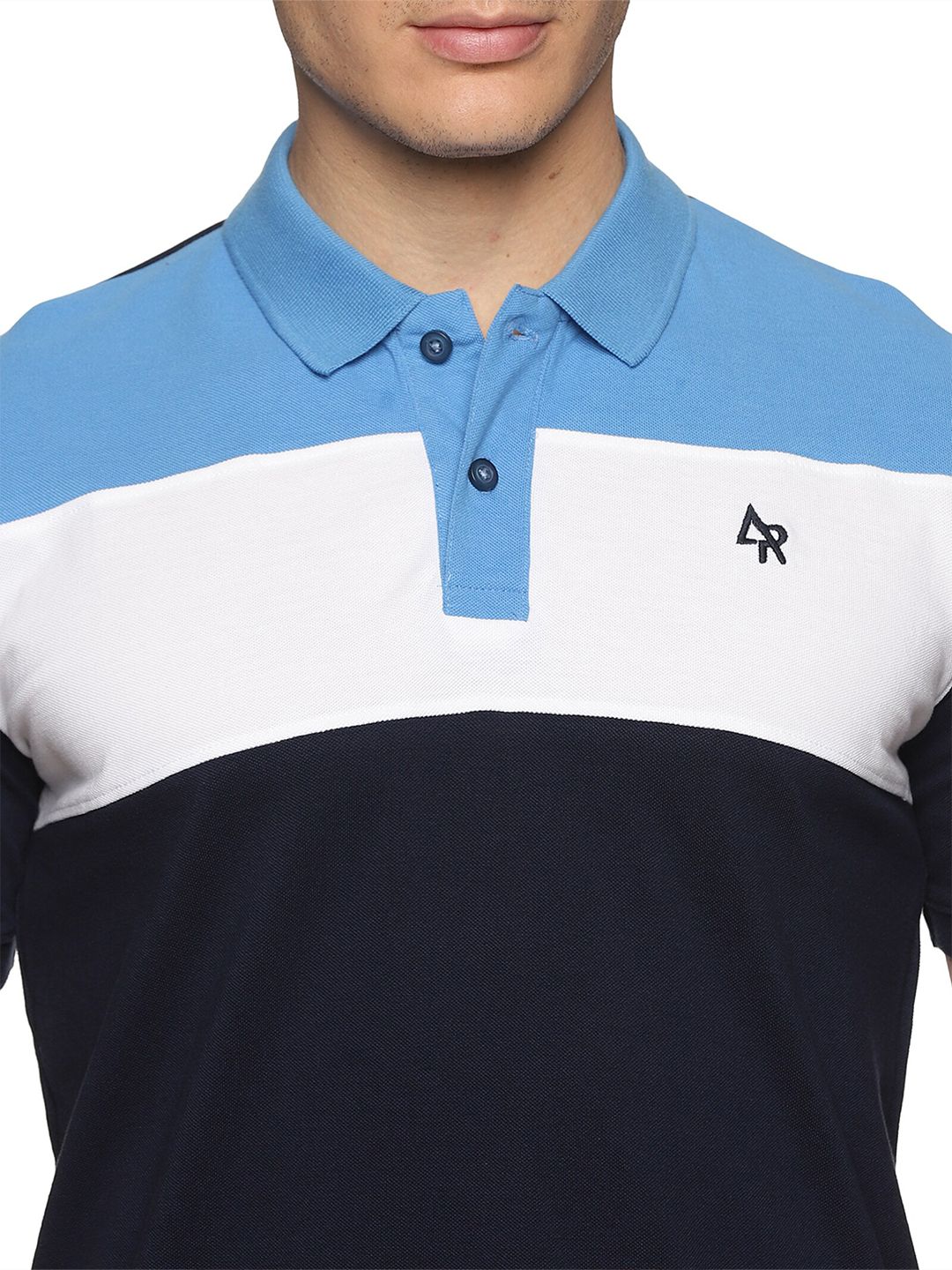 T-shirt Kolar Polo Kapas Terhalang Warna ADRO