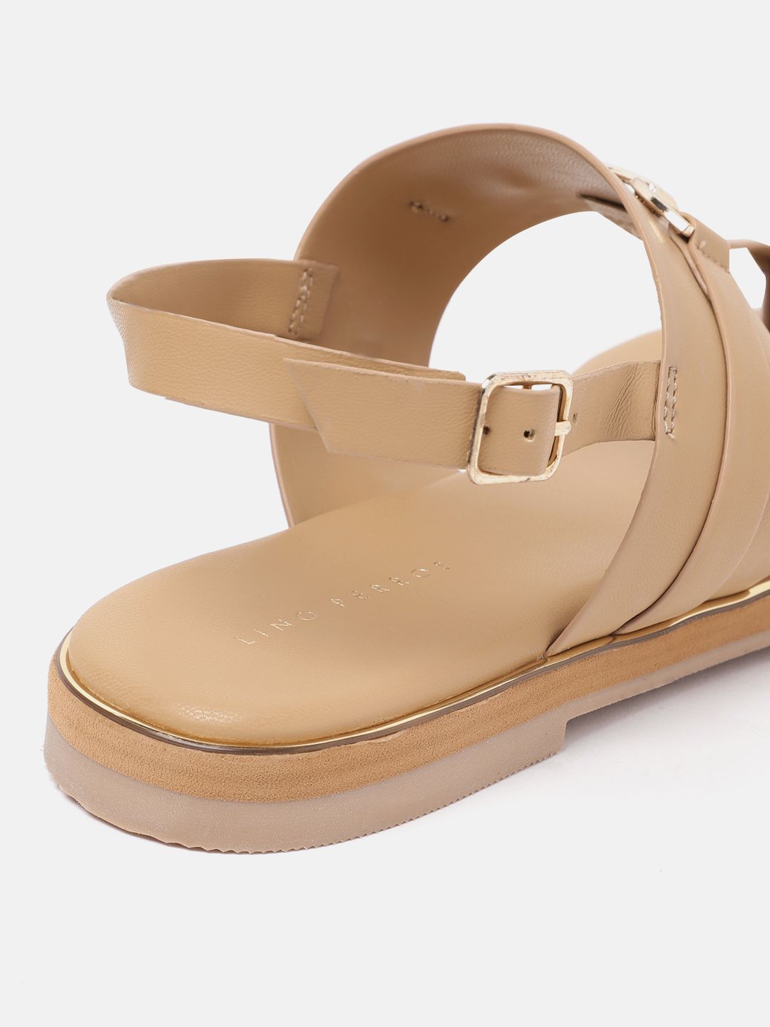 Lino Perros Metallic Detail T-Strap Flats