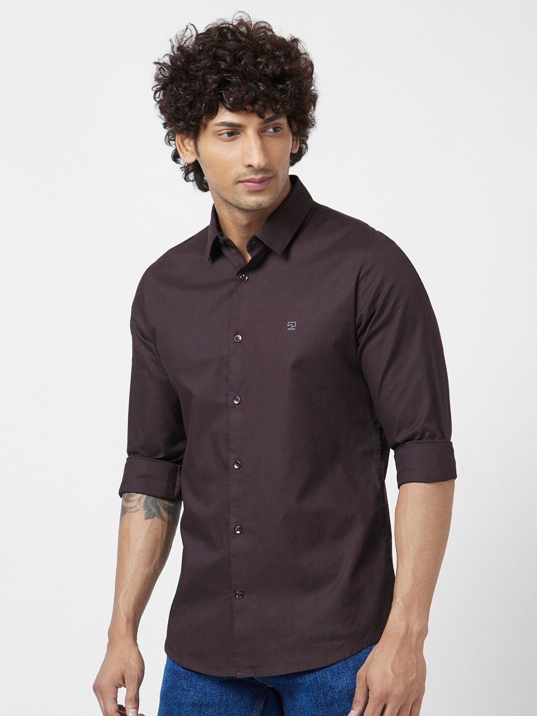 SPYKAR Classic Opaque Cotton Linen Casual Shirt