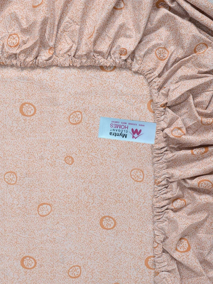Myntra Elegant Homes Orange Geometric 300 TC Single Bedsheet with 1 Pillow Covers