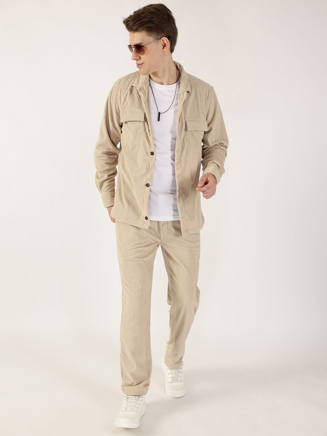Thomas Scott Men Premium Corduroy Casual Shirt