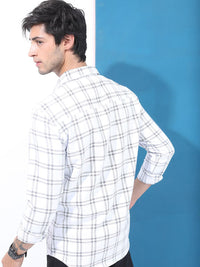 HIGHLANDER Men Windowpane Checked Slim Fit Casual Shirt