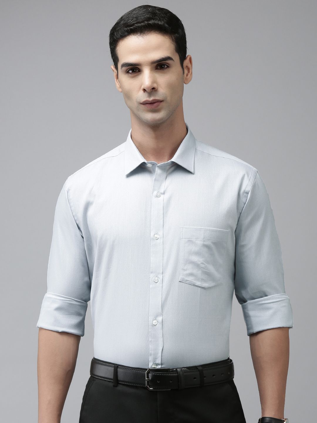 Park Avenue Men Slim Fit Micro Ditsy Opaque Self Design Pure Cotton Formal Shirt