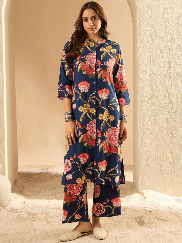 Indo Era Women Floral Printed Regular Kurta with Palazzos