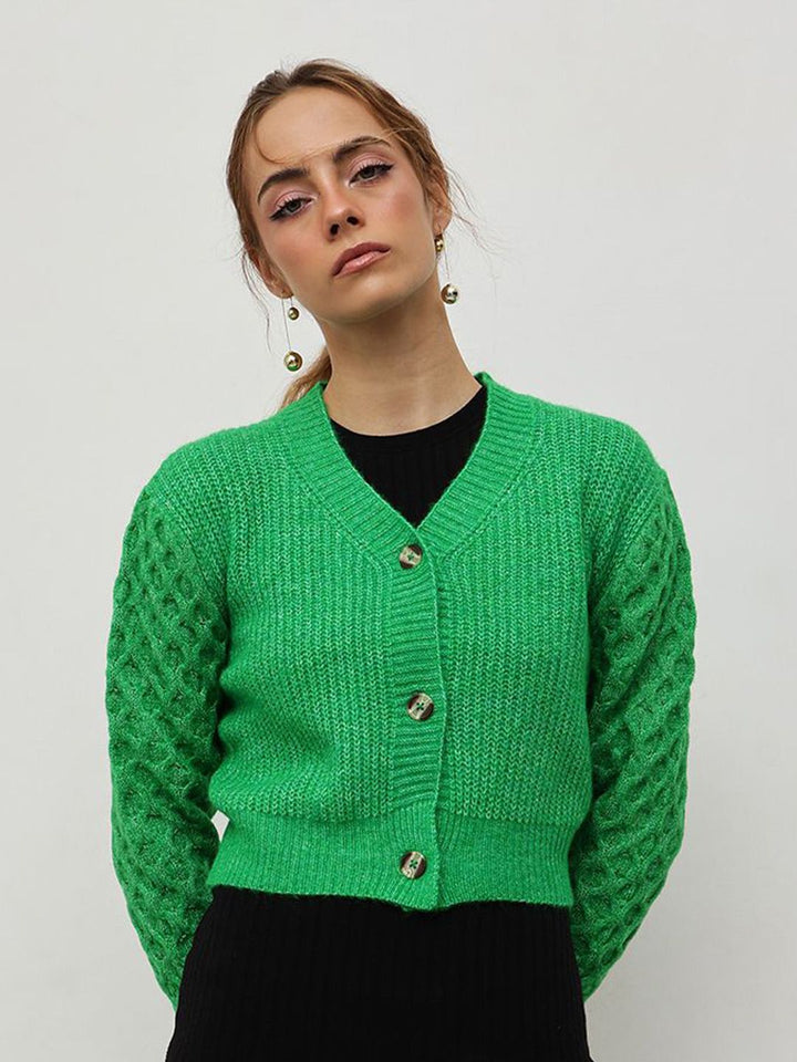 STREET 9 Women Cable Knit Crop Cardigan