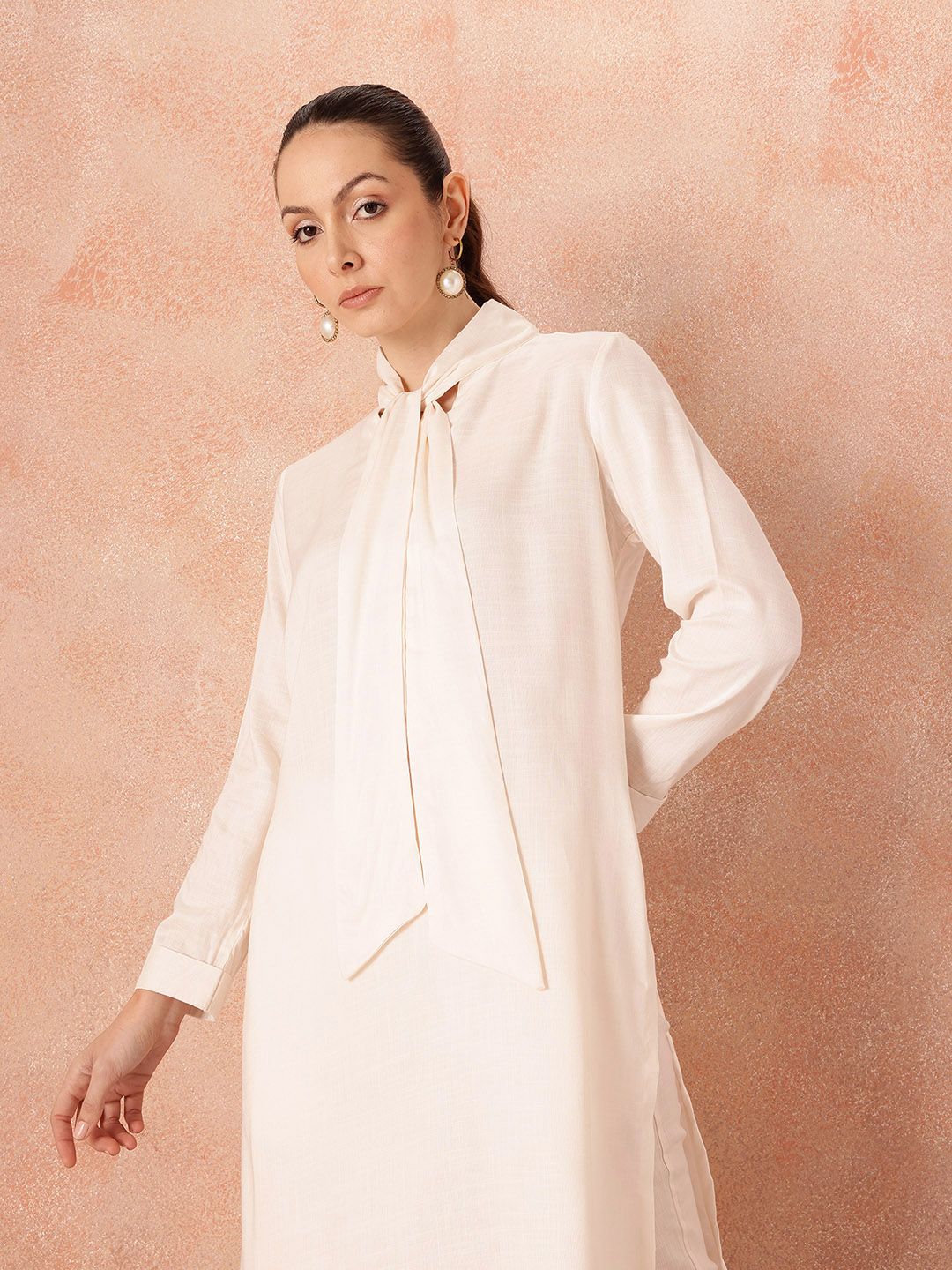 all about you Women Regular Kurta with Trousers With Tie-Up Detail