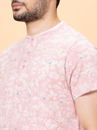 Being Human Floral Printed Henley Neck T-shirt