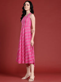 Anouk Floral Printed Styled Back A-Line Ethnic Dress