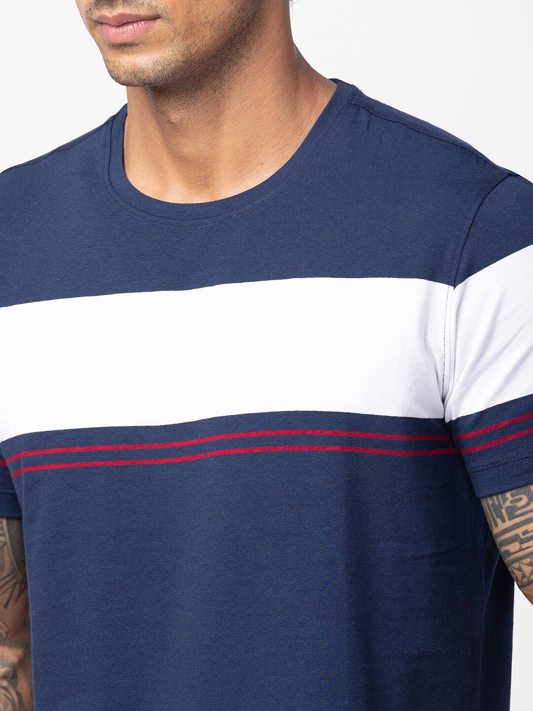 SPYKAR Men Colourblocked Cotton T-shirt