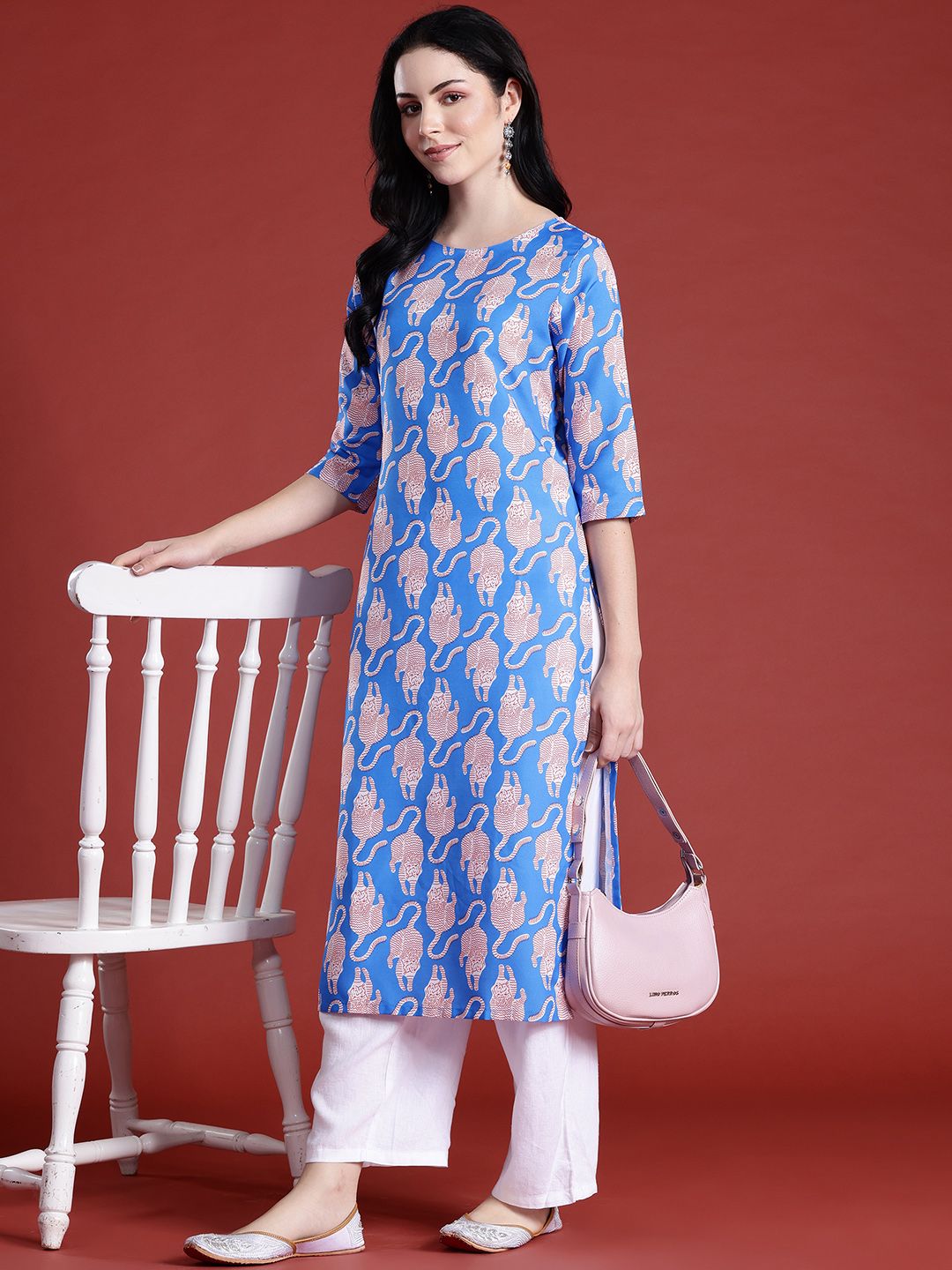 Anouk Animal Graphic Printed Straight Kurta