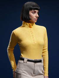 Tokyo Talkies Women Full Sleeves Mock Neck Sweater
