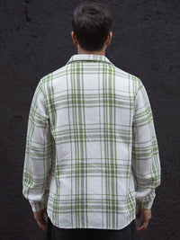 Powerlook Men Spread Collar Tartan Checked Cotton Casual Shirt