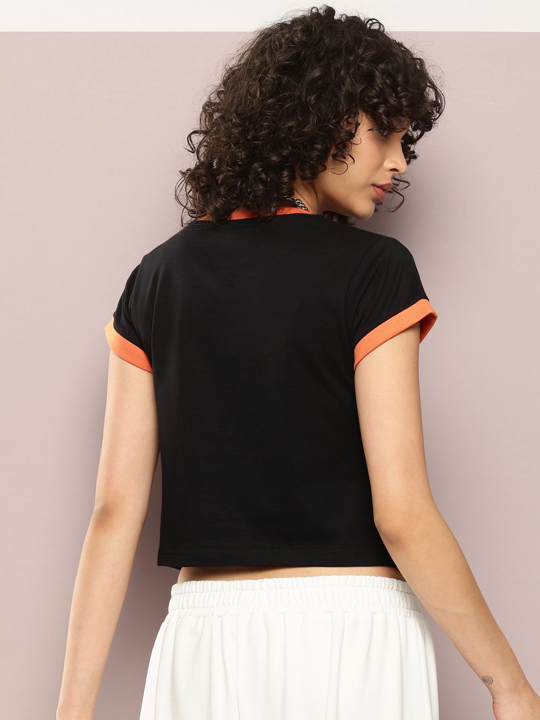 DILLINGER Womens Regular Cropped Short Sleeve Printed Tshirt