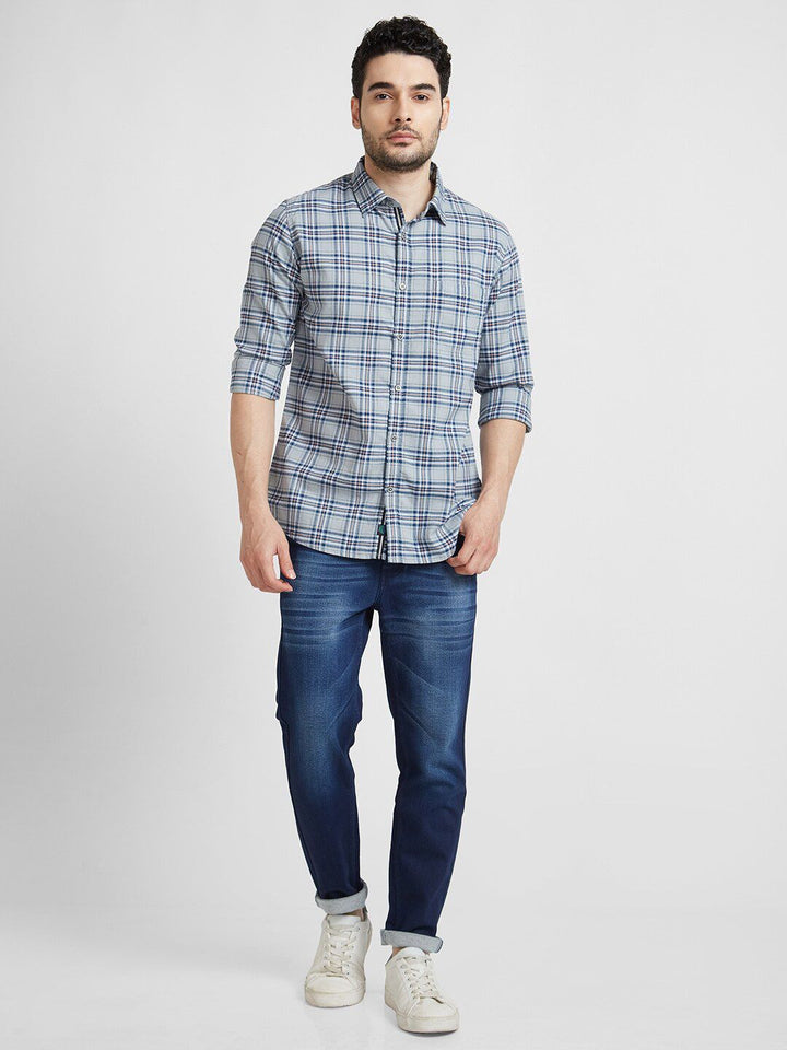 SPYKAR Tartan Checks Classic Cotton Casual Shirt