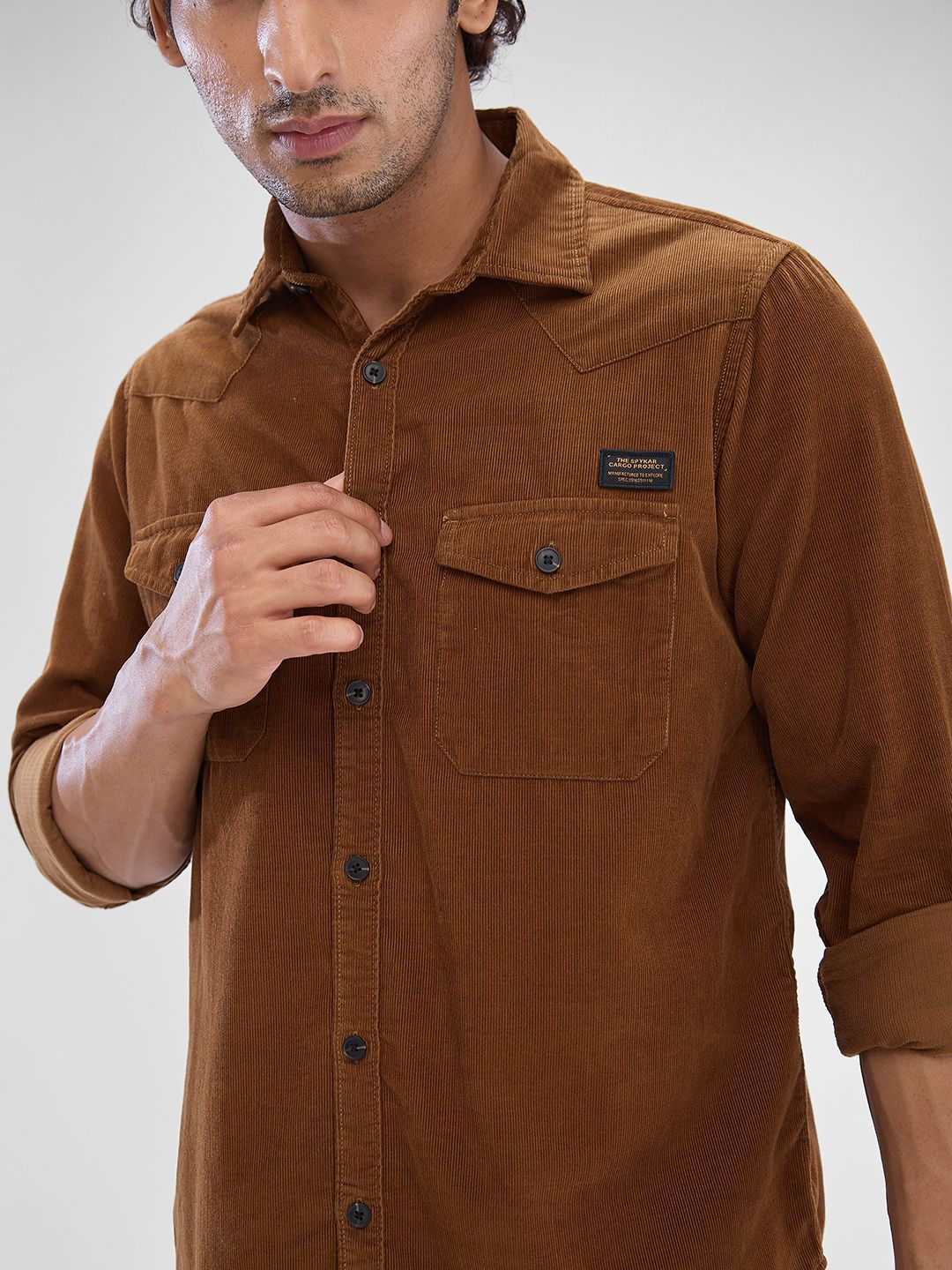 SPYKAR Men Slim Fit Opaque Solid Spread Collar Casual Shirt