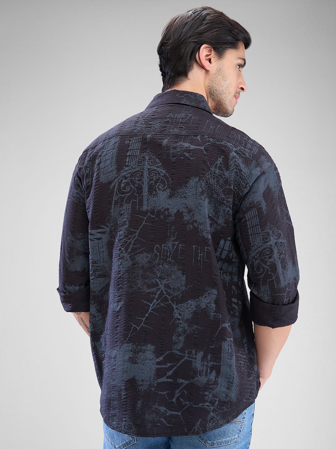 SPYKAR Men Slim Fit Opaque Printed Casual Shirt