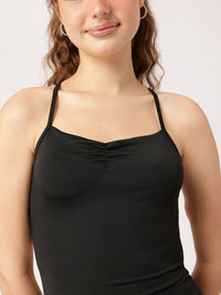 DressBerry Perfect LBD Stylised Back Asymmetric Hem Dress