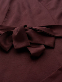 STREET 9 Women Burgundy Solid Maxi Dress
