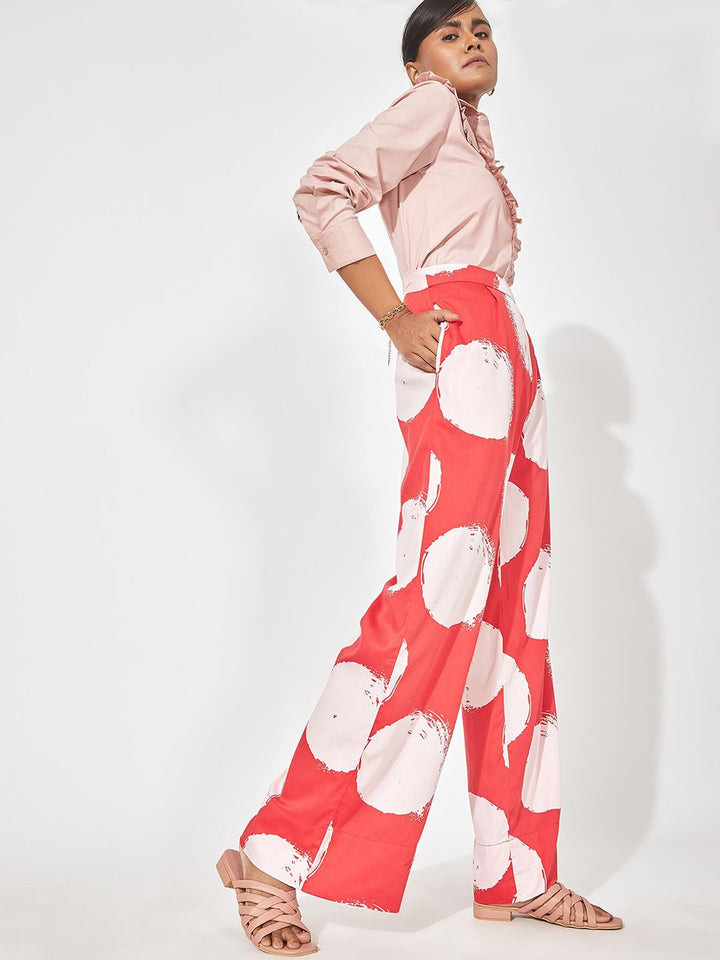 The Label Life Women Printed Flared Trousers