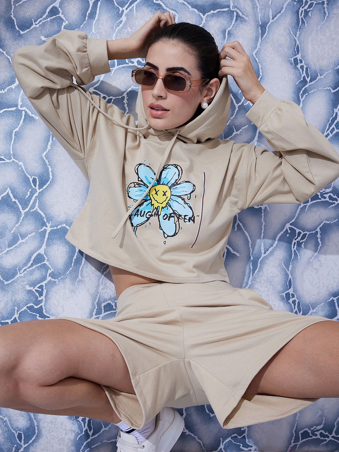 Athena Graphic Printed Sweatshirt & Shorts Co-Ords