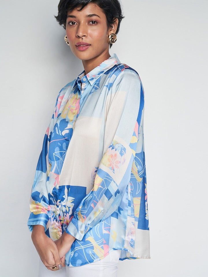 AND Floral Print Shirt Style Top