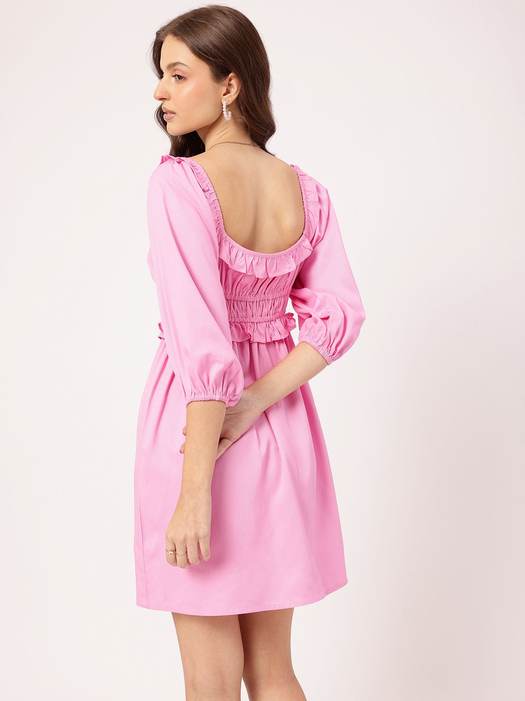 DressBerry Girlboss Glam Smocked A-Line Mini Dress