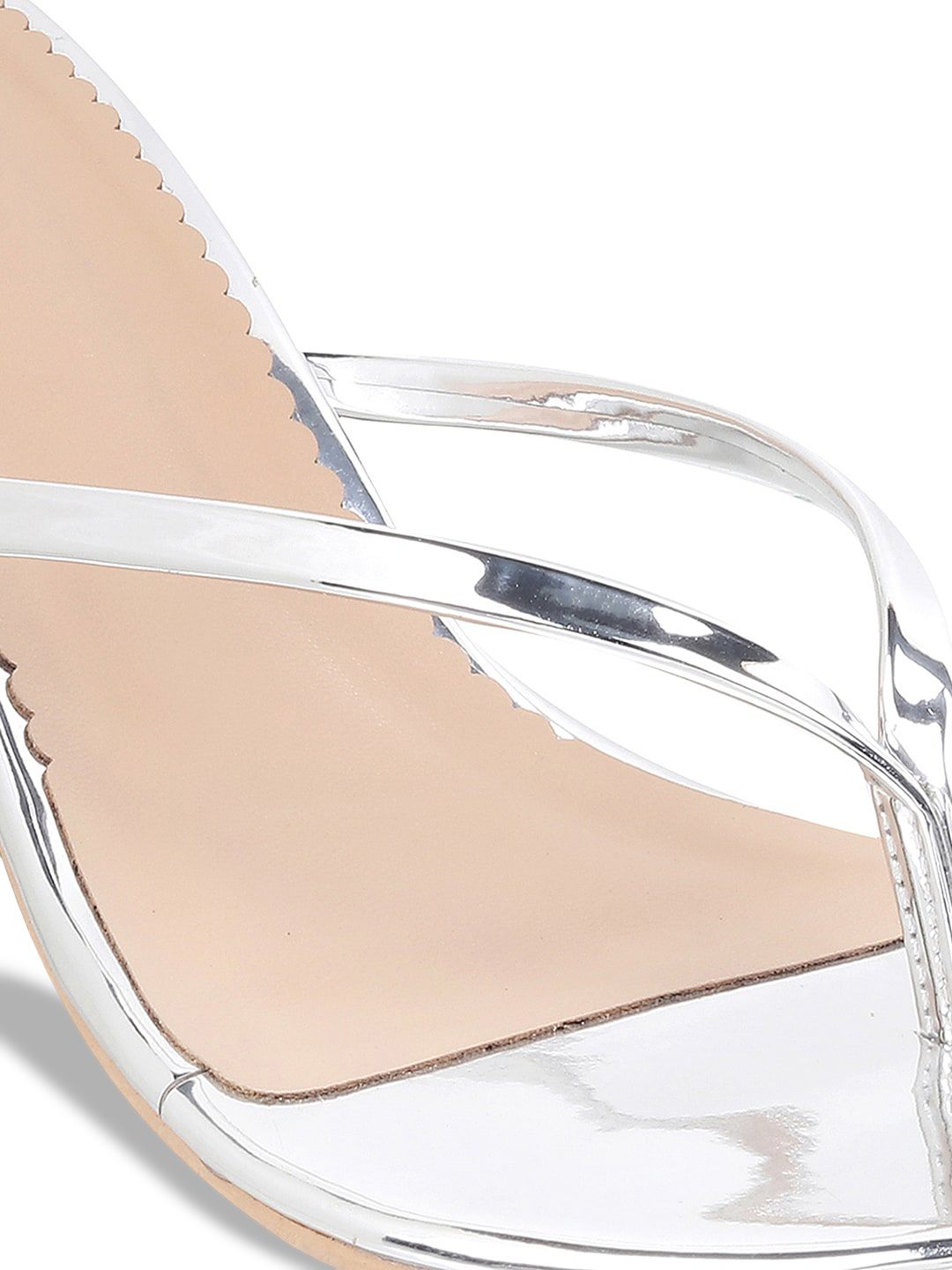 Mochi Silver-Toned Kitten Heels