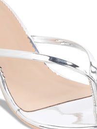 Mochi Silver-Toned Kitten Heels