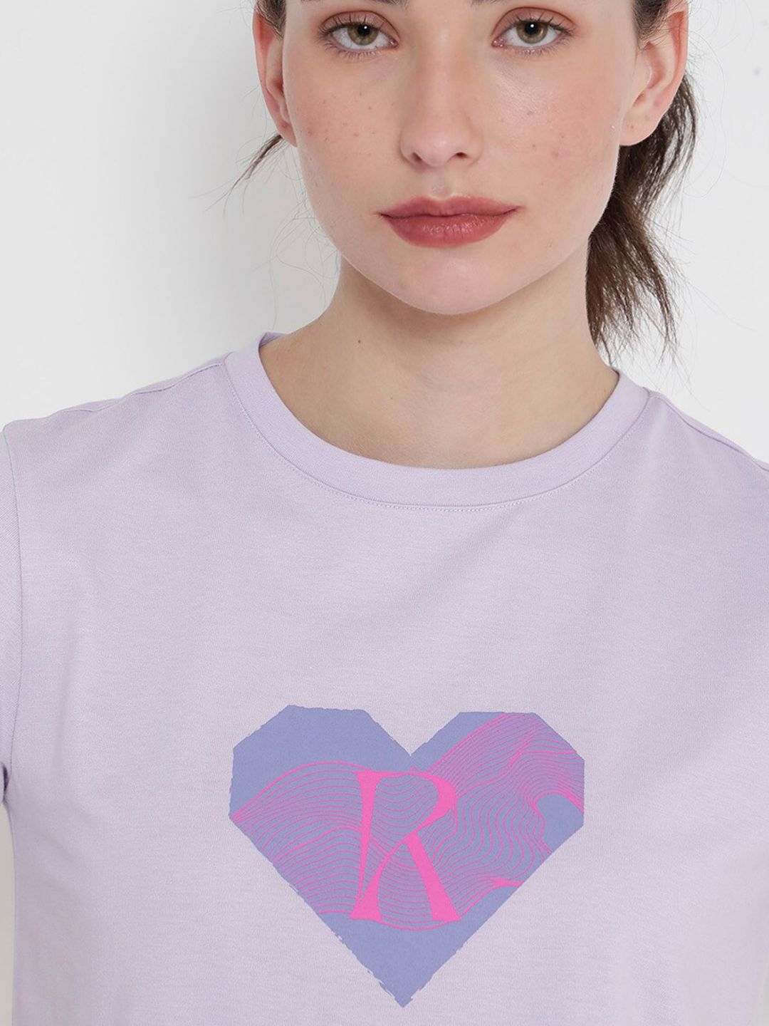 RAREISM Lee Graphic Printed Round Neck Cotton T-shirt