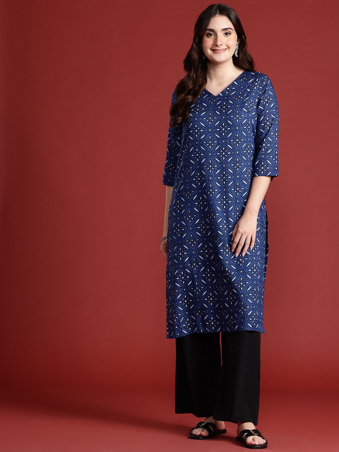 Anouk Women Ethnic Motifs Printed Pure Cotton Kurta