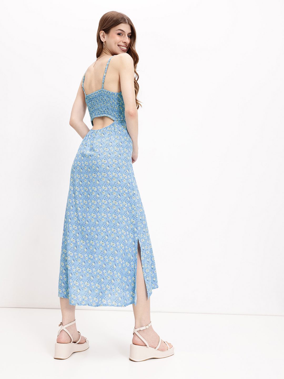 DressBerry Serene Softgirl Floral Symphony Midi Dress