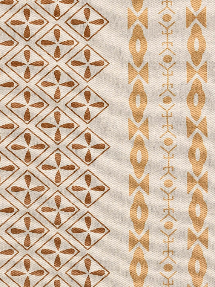 URBAN SPACE Cream-Colored Printed Pure Cotton 4-Seater Table Cover