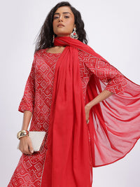 Anouk Floral Printed Pure Cotton Kurta with Trousers & Dupatta