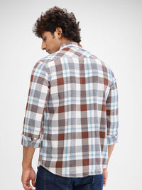 SPYKAR Men Tartan Checks Pocket Detailing Slim Fit Pure Cotton Casual Shirt