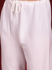 Jompers Floral Embroidered Chikankari Mandarin Collar Pure Cotton Kurta With Churidar