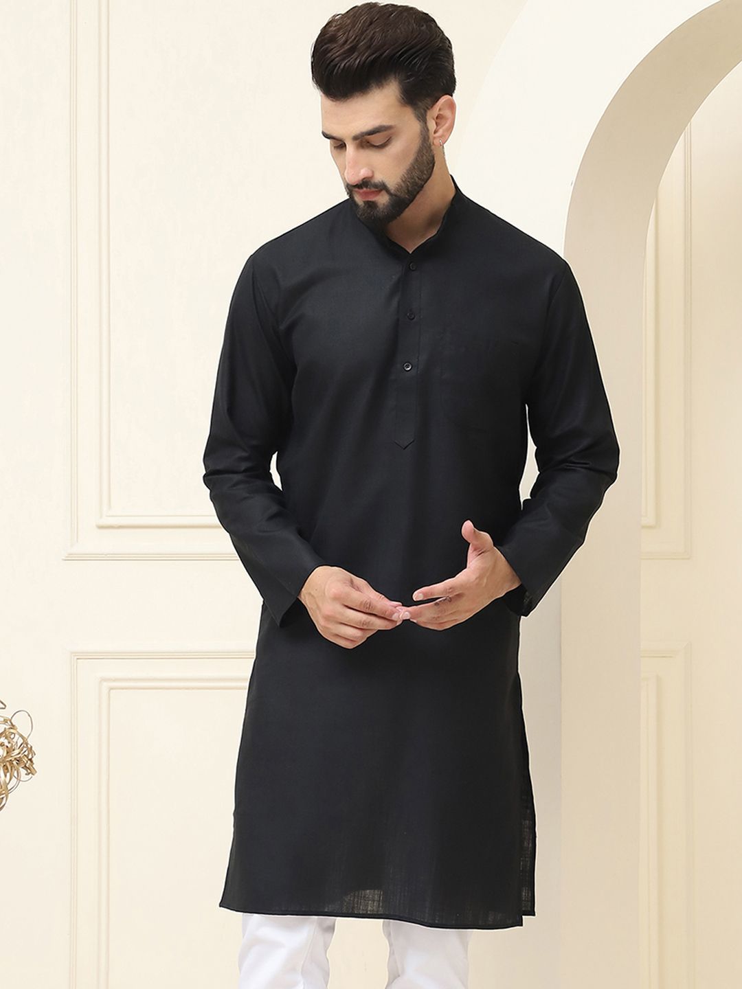 SOJANYA Lelaki Kurta Hitam