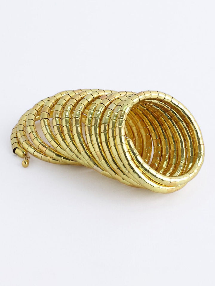 PANASH Gold-Plated Spiral Bracelet Bangles