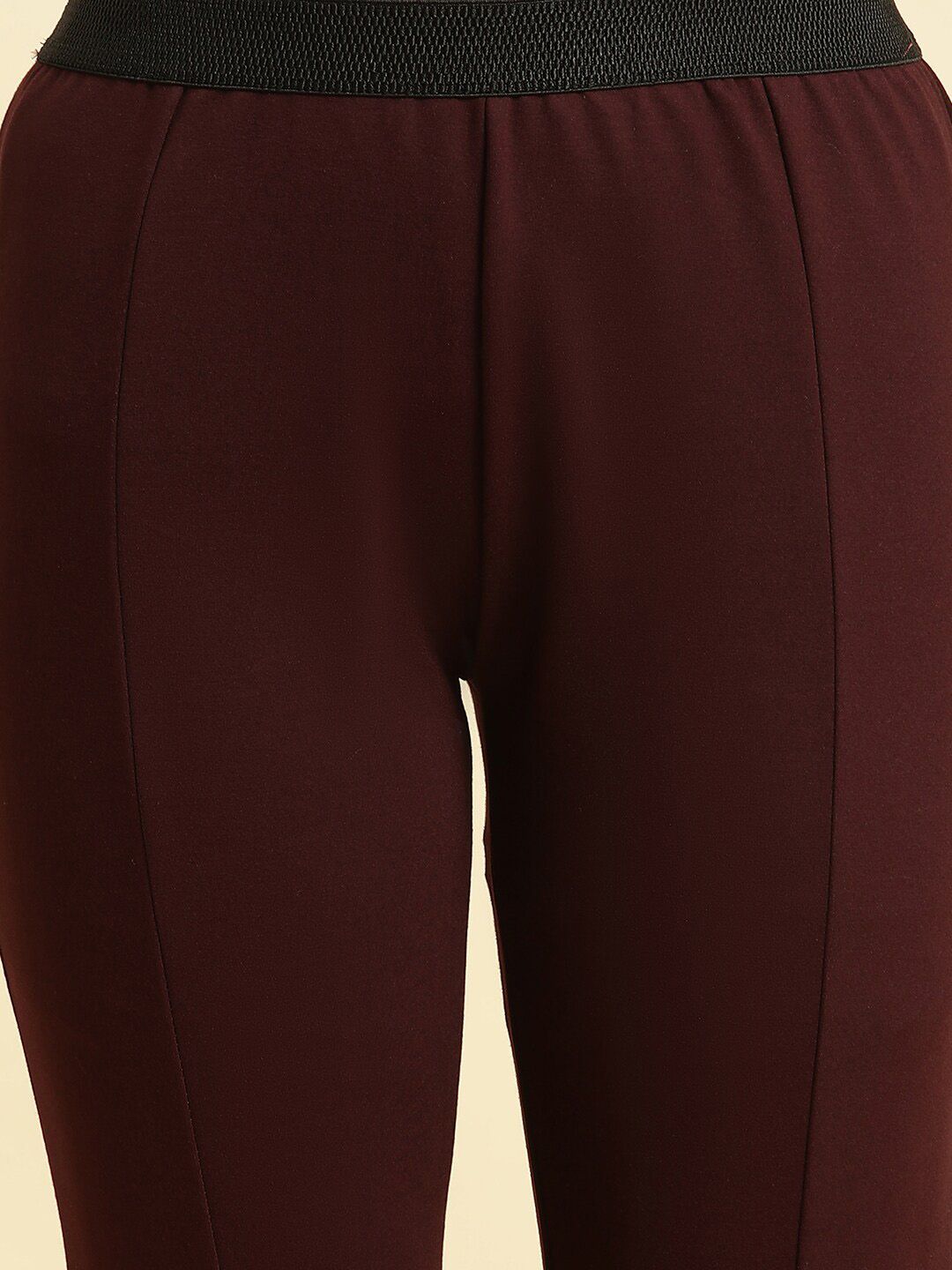 W Women Slim Fit Mid-Rise Plain Trousers