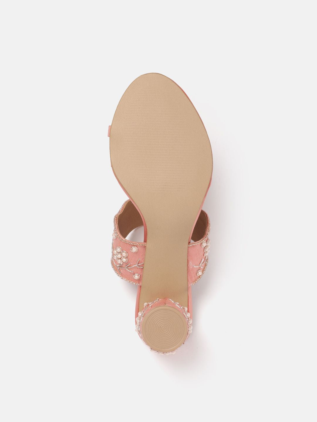 House of Pataudi Floral Embellished Block Heels