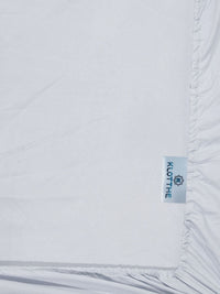 KLOTTHE Grey Solid 300 TC Cotton Blend Dilengkapi Cadar Double King dengan 2 Sarung Bantal