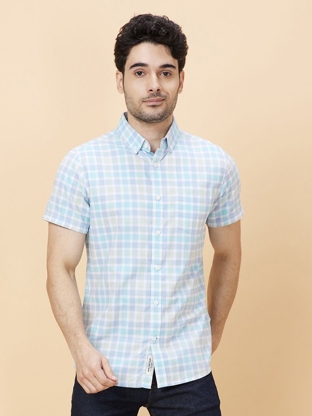 Being Human Men Slim Fit Tartan Checks Button-Down Collar Opaque Checked Casual Shirt