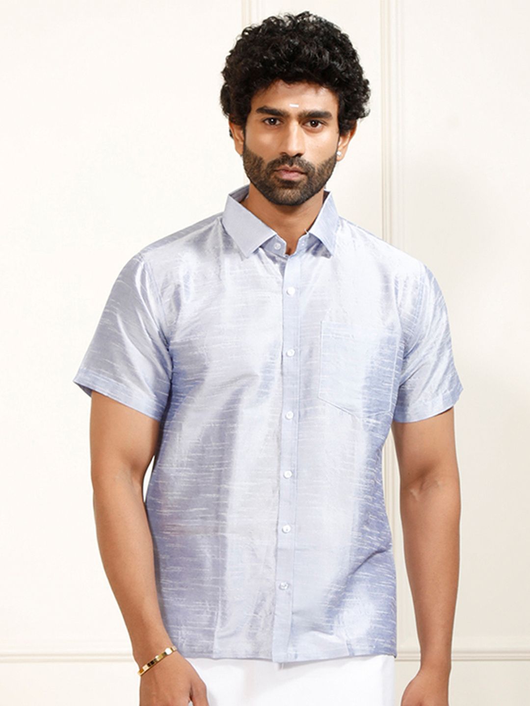 VASTRAMAY Premium Spread Collar Casual Shirt