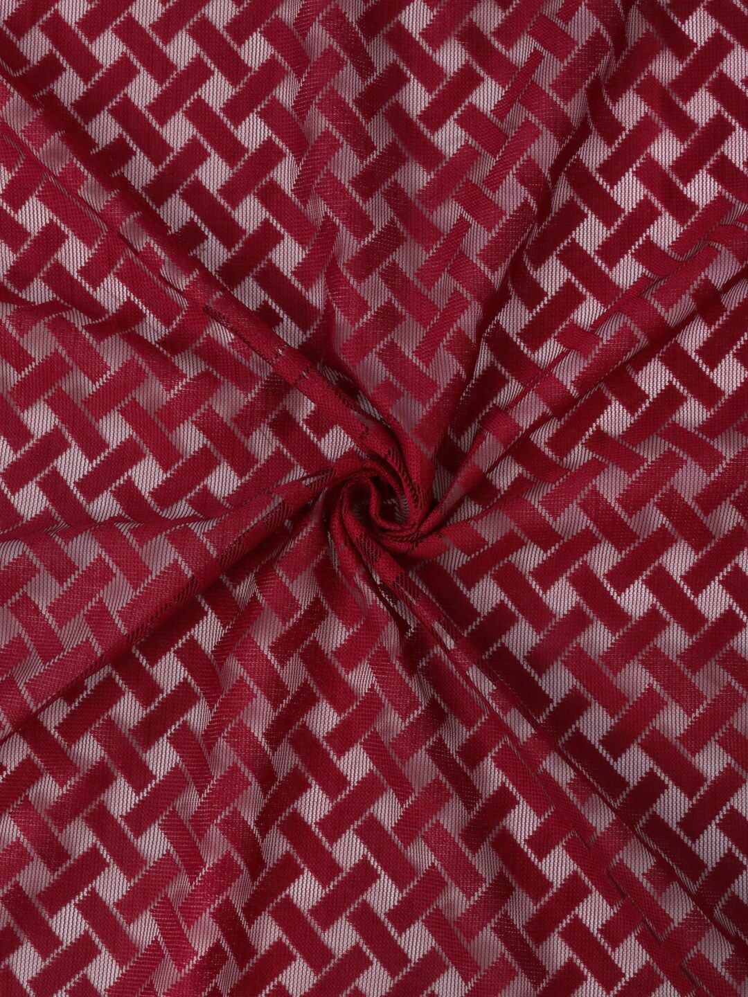 HOSTA HOMES Maroon Geometric Long Door Curtain