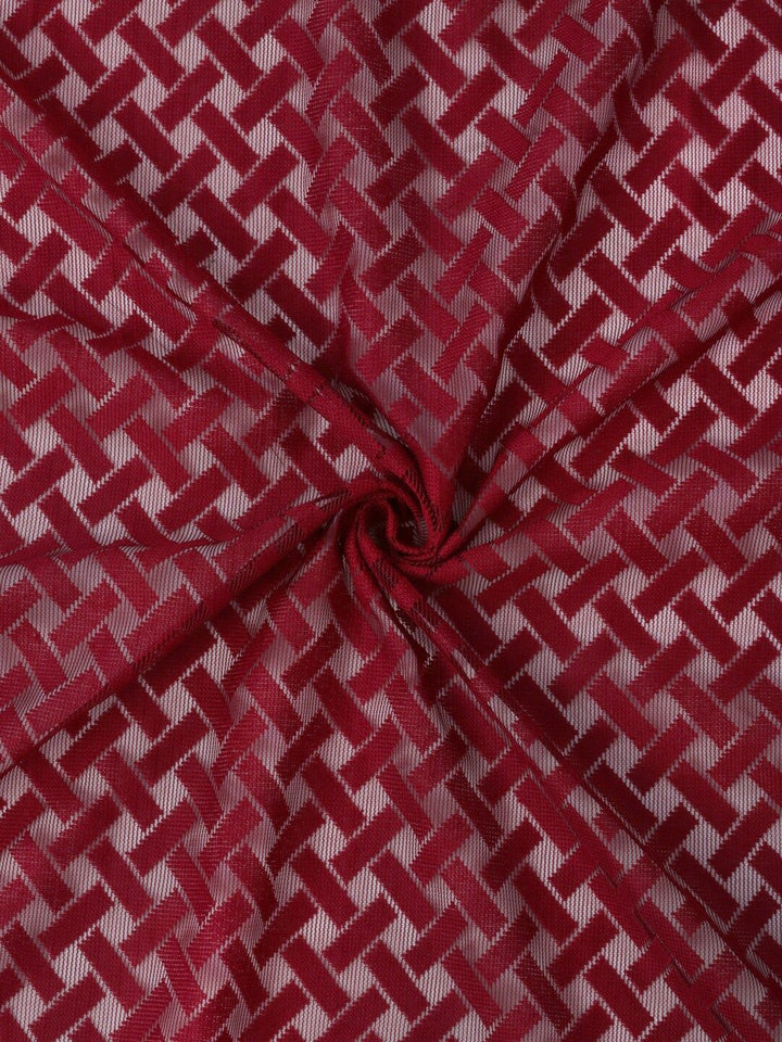 HOSTA HOMES Maroon Geometric Long Door Curtain