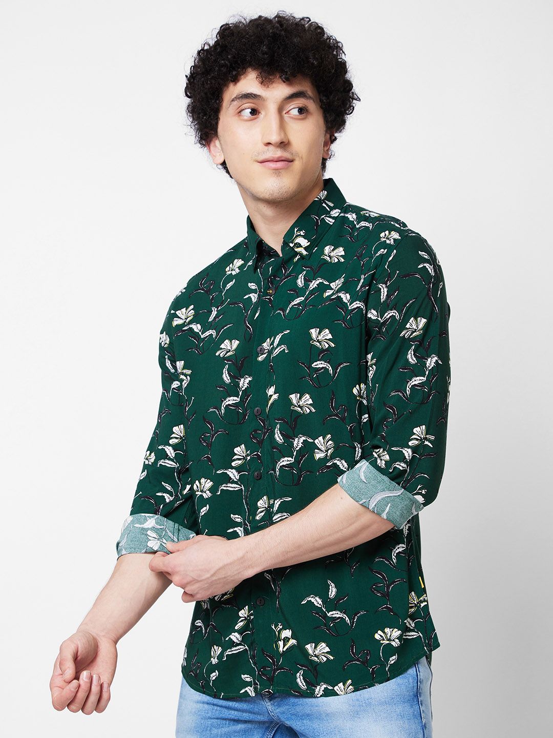 SPYKAR Floral Printed Cotton Casual Shirt