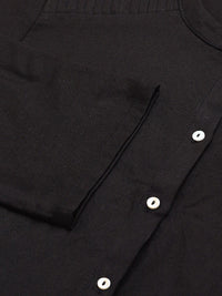 W Black Mandarin Collar Roll-Up Sleeves Pathani Kurta